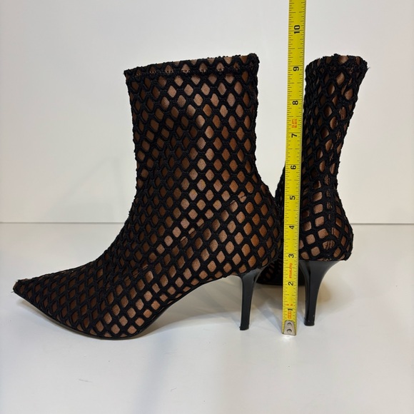 Elegant Black Mesh Ankle Boots - Picture 6 of 8